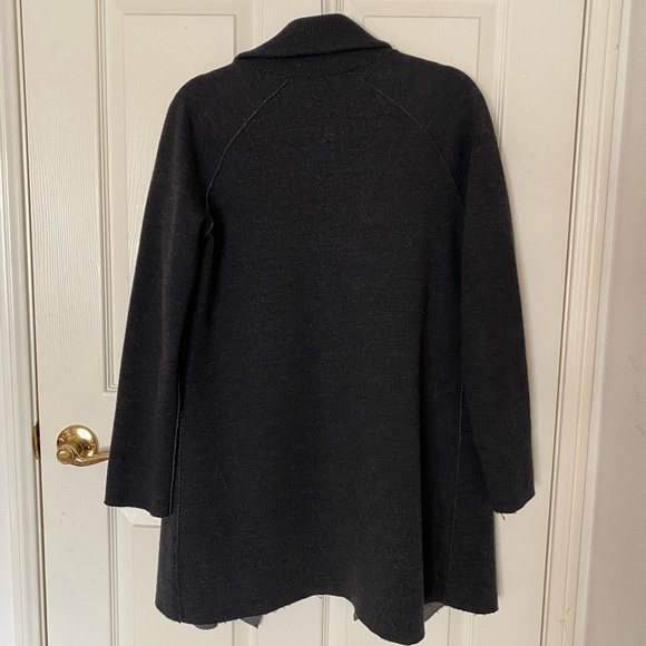 Eileen Fisher Merino zip coat cardigan - Picture 4 of 5